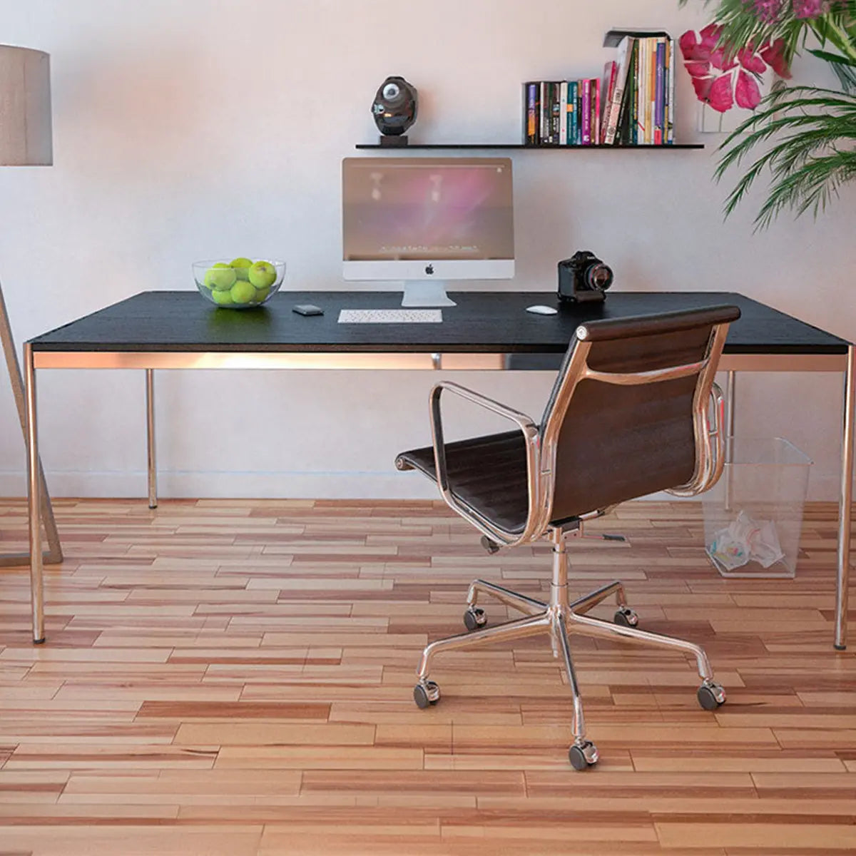 USM Haller Tisch 175x100 cm, Eiche Furniert, schwarz