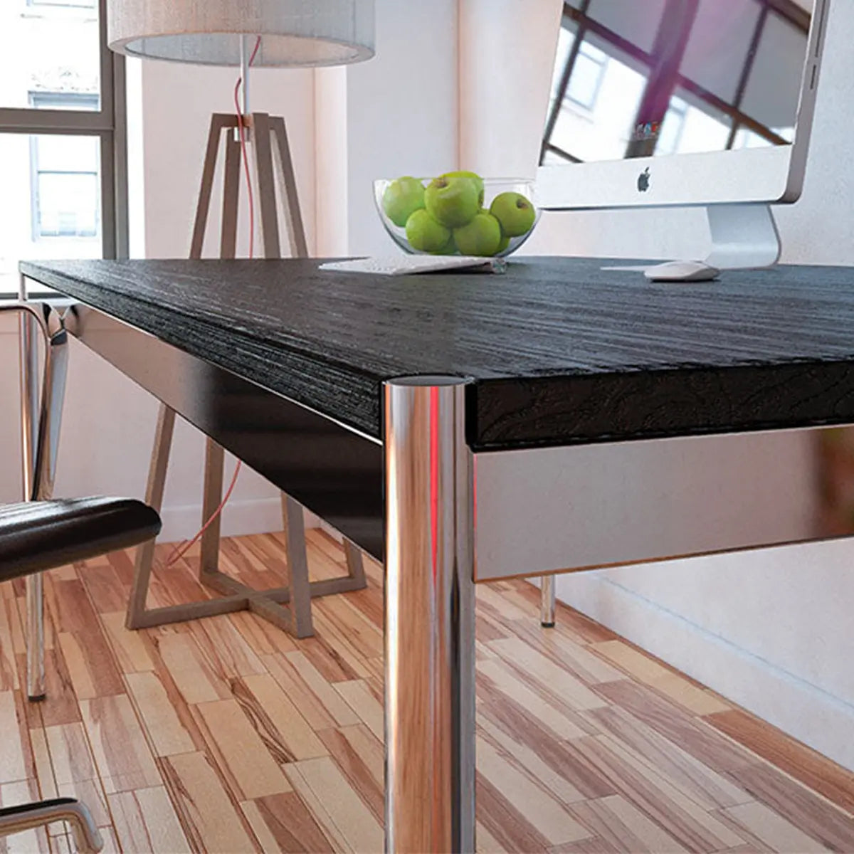 USM Haller Tisch 175x100 cm, Eiche Furniert, schwarz