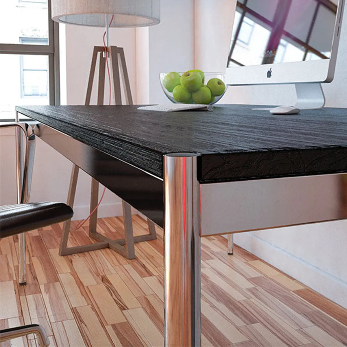 USM Haller Tisch 175x75 cm, Eiche Furniert, schwarz