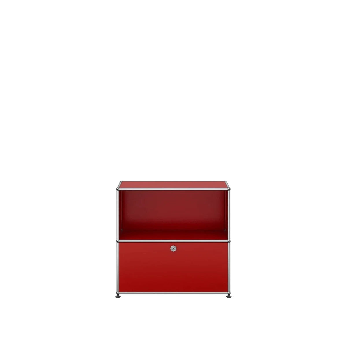 USM Haller Sideboard in Rubinrot, 1 Klapptüre mit rundem Griff, robuste Aufbewahrung