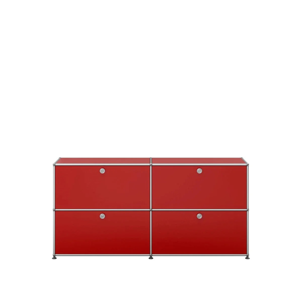 USM Haller Sideboard in Rot mit praktischen Klapptüren für Aufbewahrung