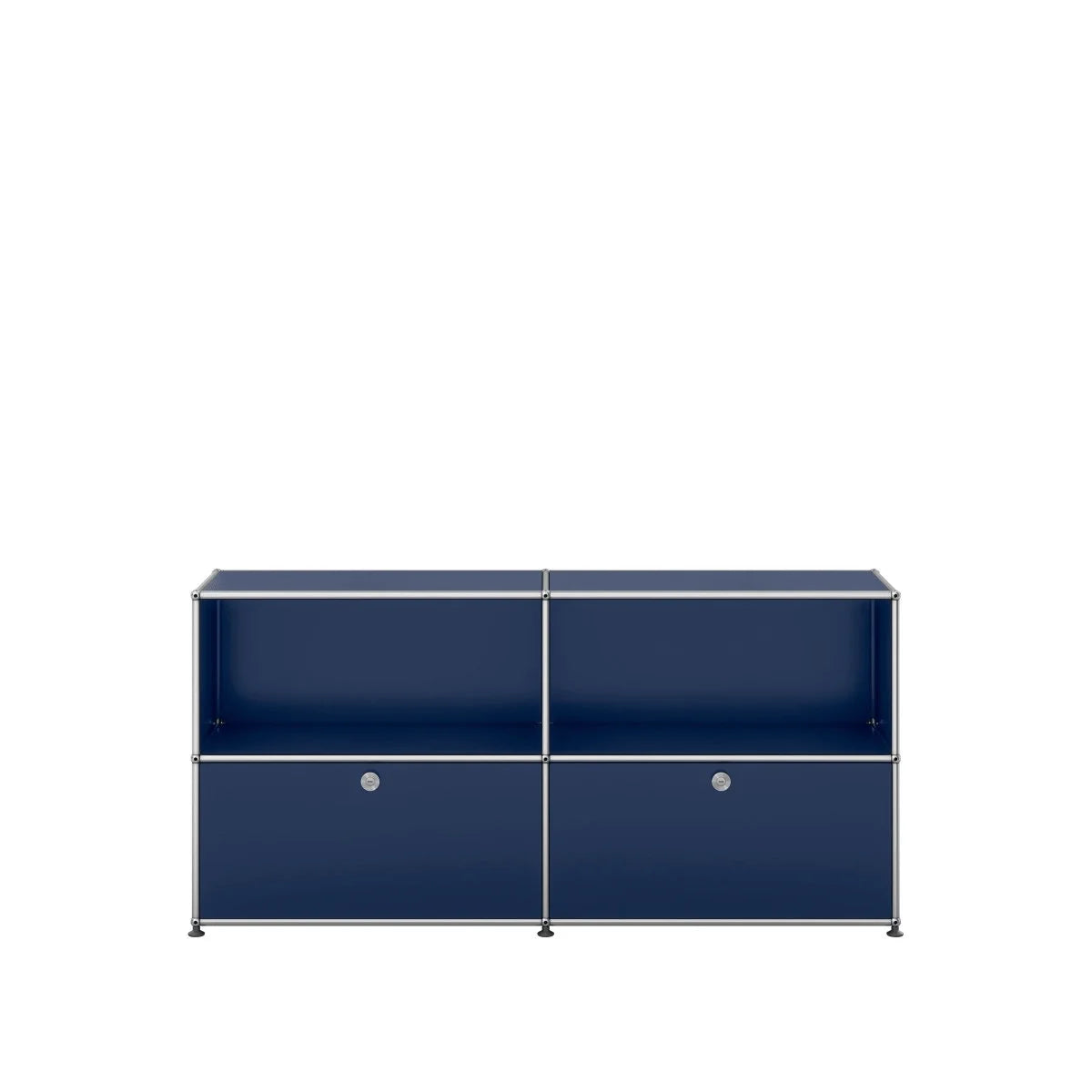 USM Haller Sideboard 2x2 in Stahlblau – perfektes Medien-Lowboard mit zwei Klapptüren