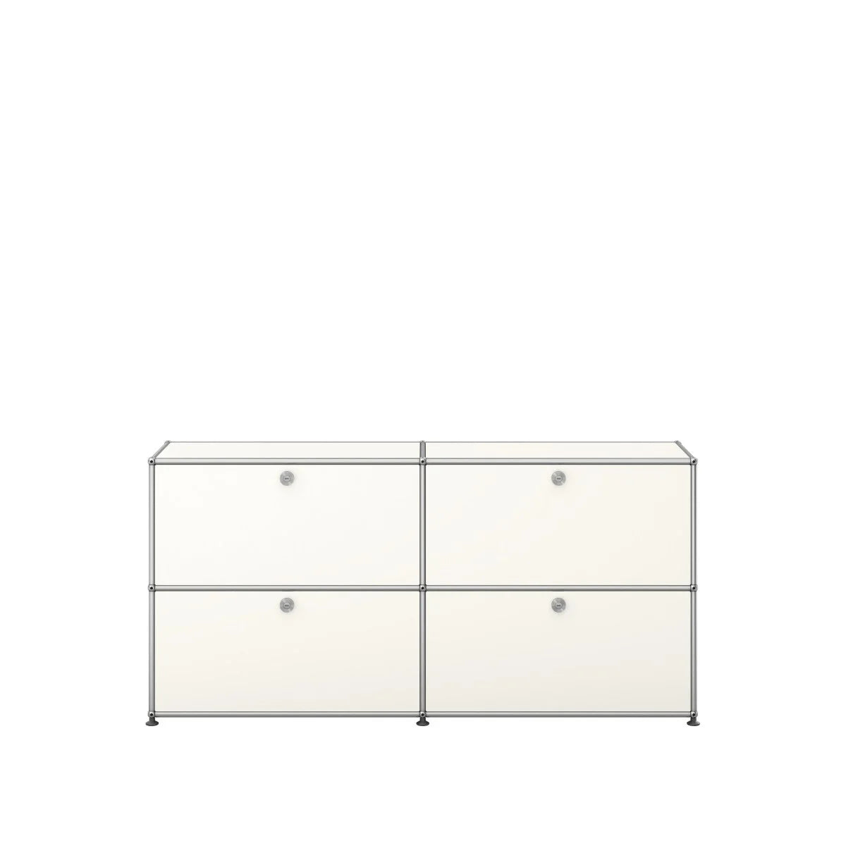USM Haller Sideboard in Reinweiß mit offenen und geschlossenen Fächern