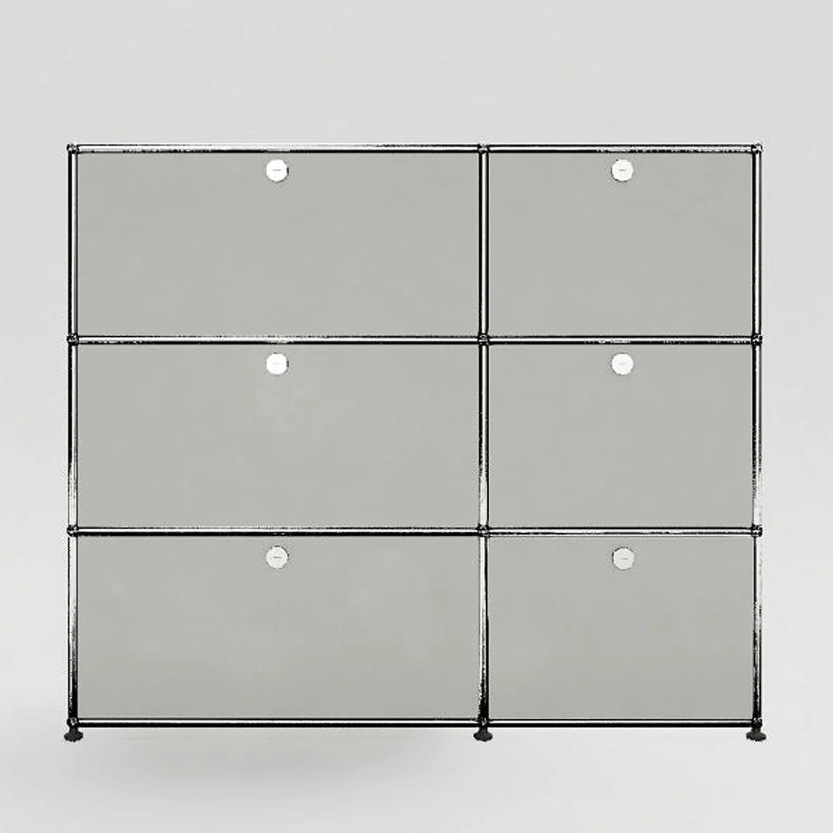 Studioaufnahme: USM Haller Sideboard hellgrau, praezises Raster, 1 1/2 breit und 3 hoch