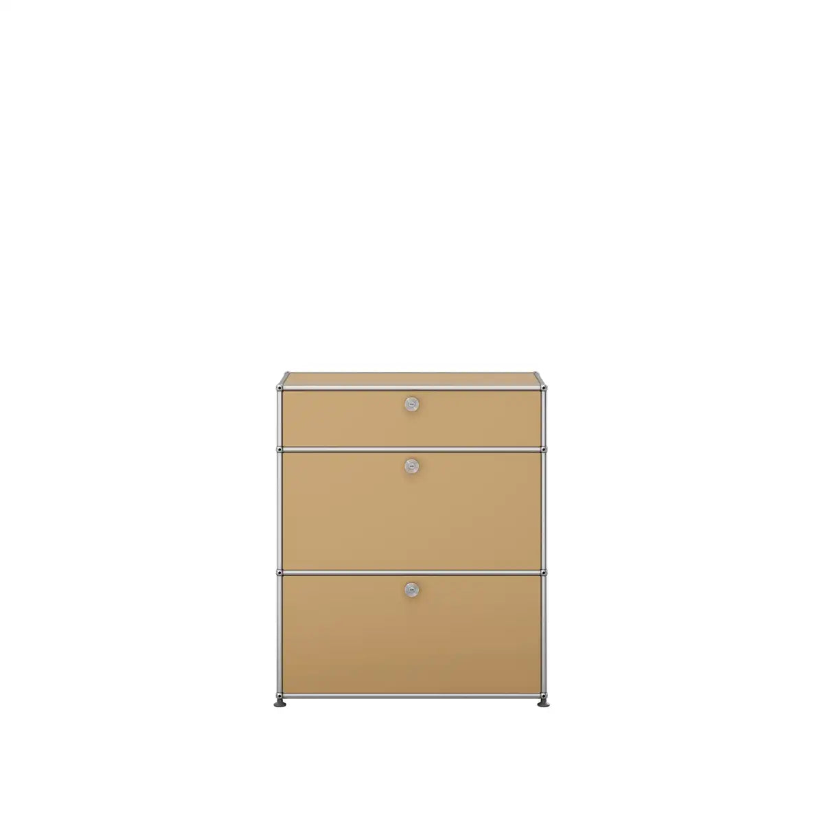 Beiges USM Haller Sideboard mit 3 Klapptüren – Designklassiker aus pulverbeschichtetem Metall