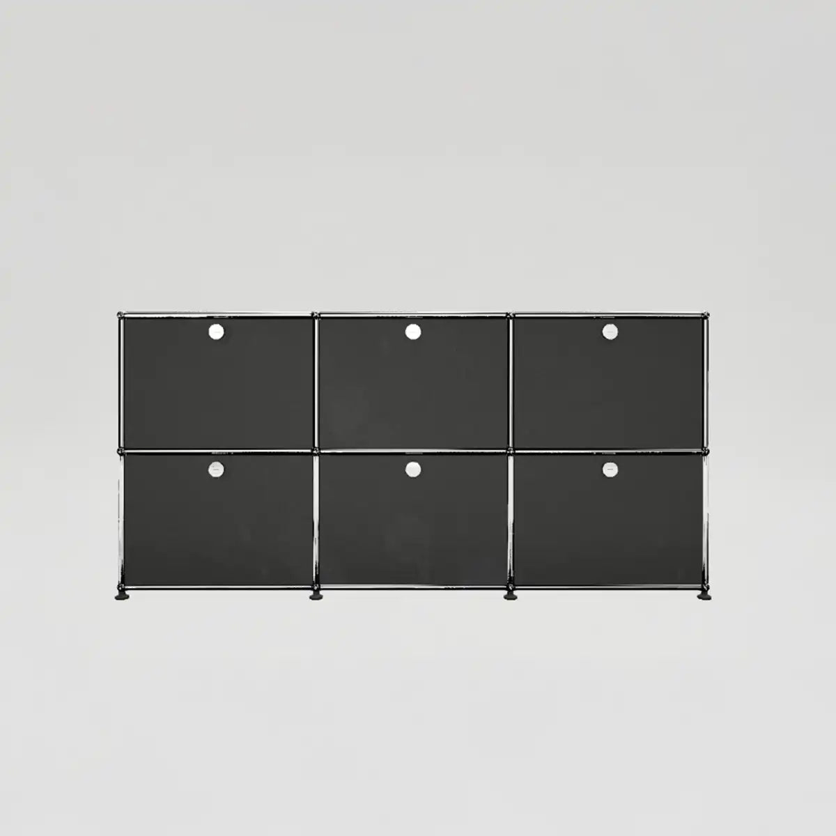 USM Haller Sideboard in Anthrazit mit sechs Klapptüren für geordnete Aufbewahrung