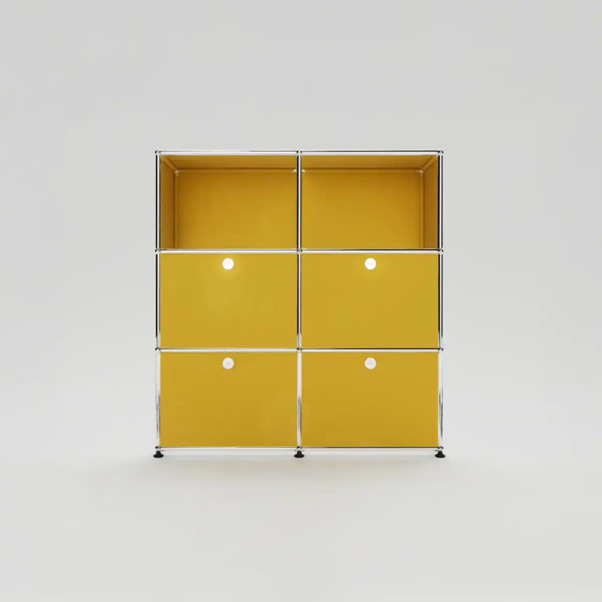Gelbes USM Sideboard mit vier Klapptüren Studioaufnahme