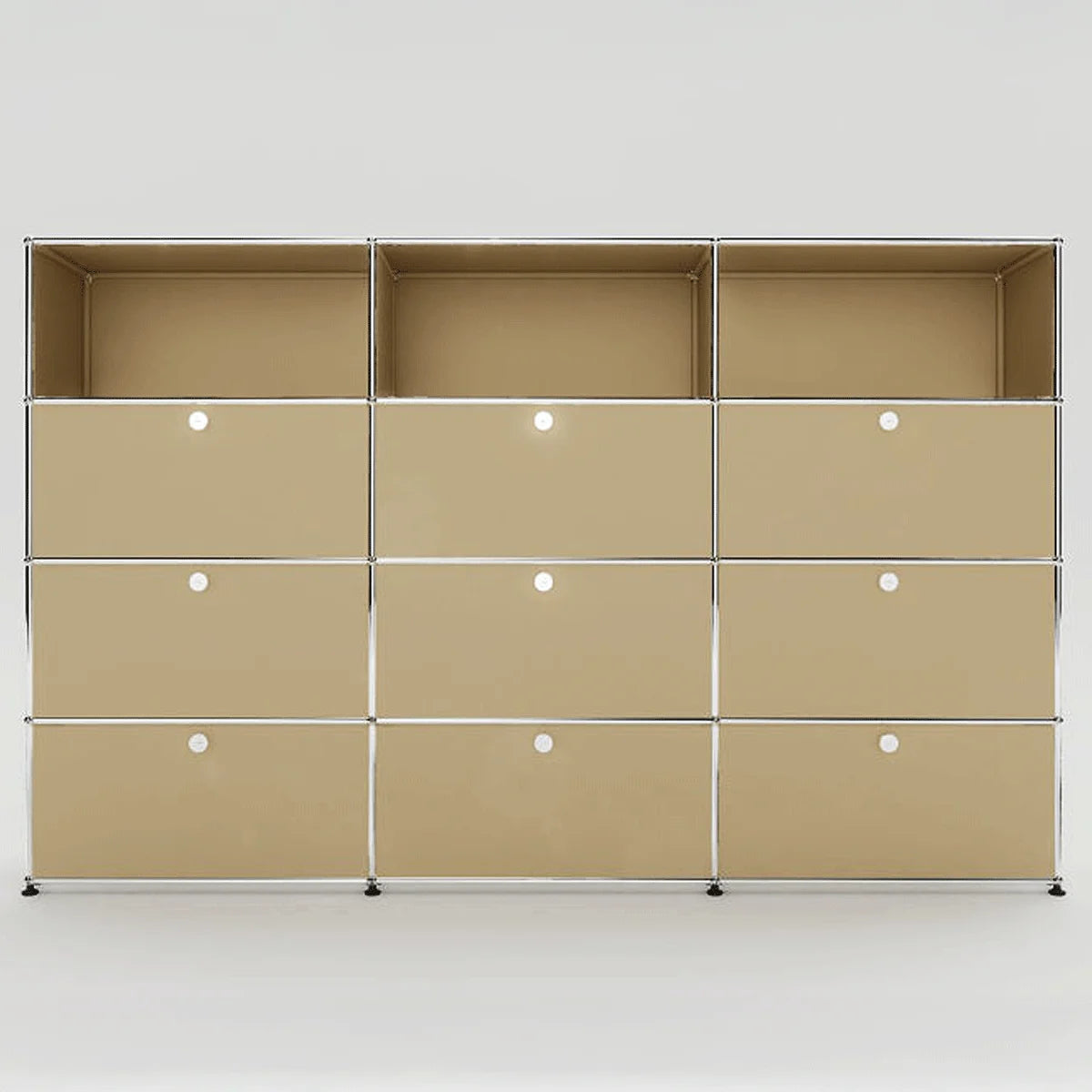 USM Haller Highboard in Beige, 3×4 Raster mit 9 Klapptüren