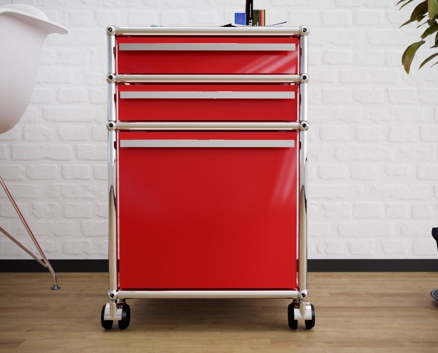 USM Haller Rollcontainer 2 nieder + 1 Hängeregistratur Schublade