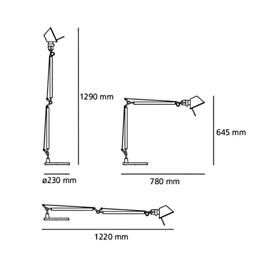 Artemide Tolomeo Tavolo, schwarz