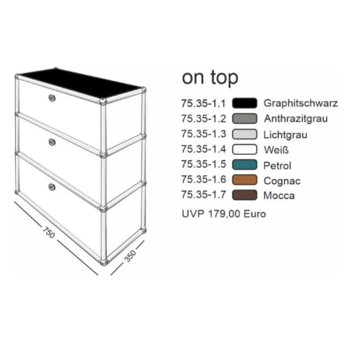 Skizze von Leather on Top für USM Haller Designmöbel