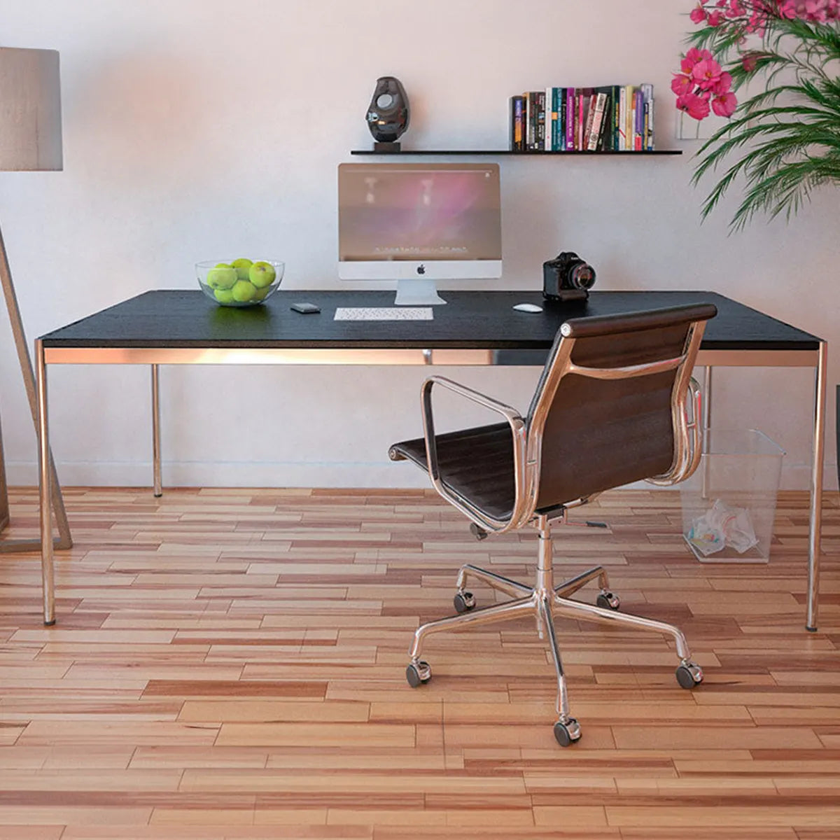 USM Haller Tisch 175x75 cm, Eiche Furniert, schwarz