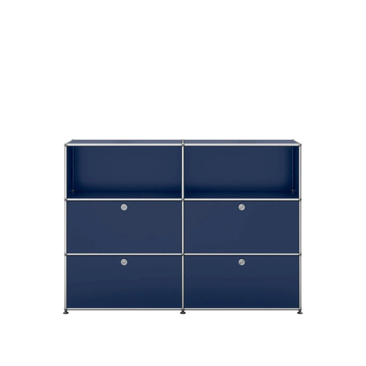 USM Haller Sideboard Blau mit 4 Klapptüren, modernes Design