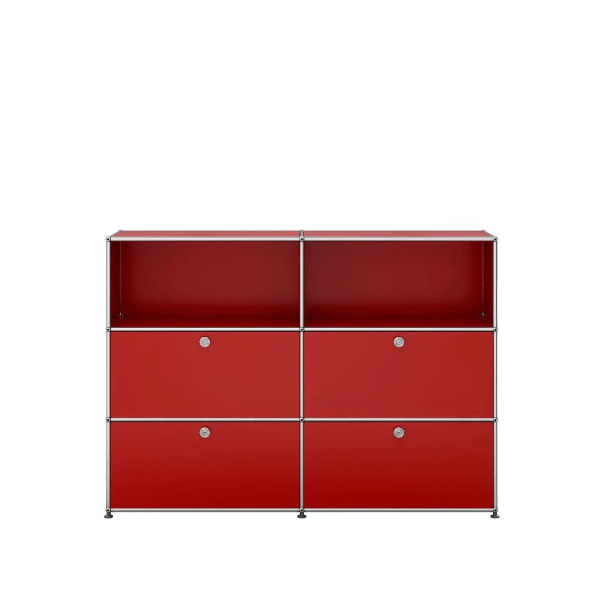 USM Haller Sideboard Rot mit 4 Klapptüren und Stauraum