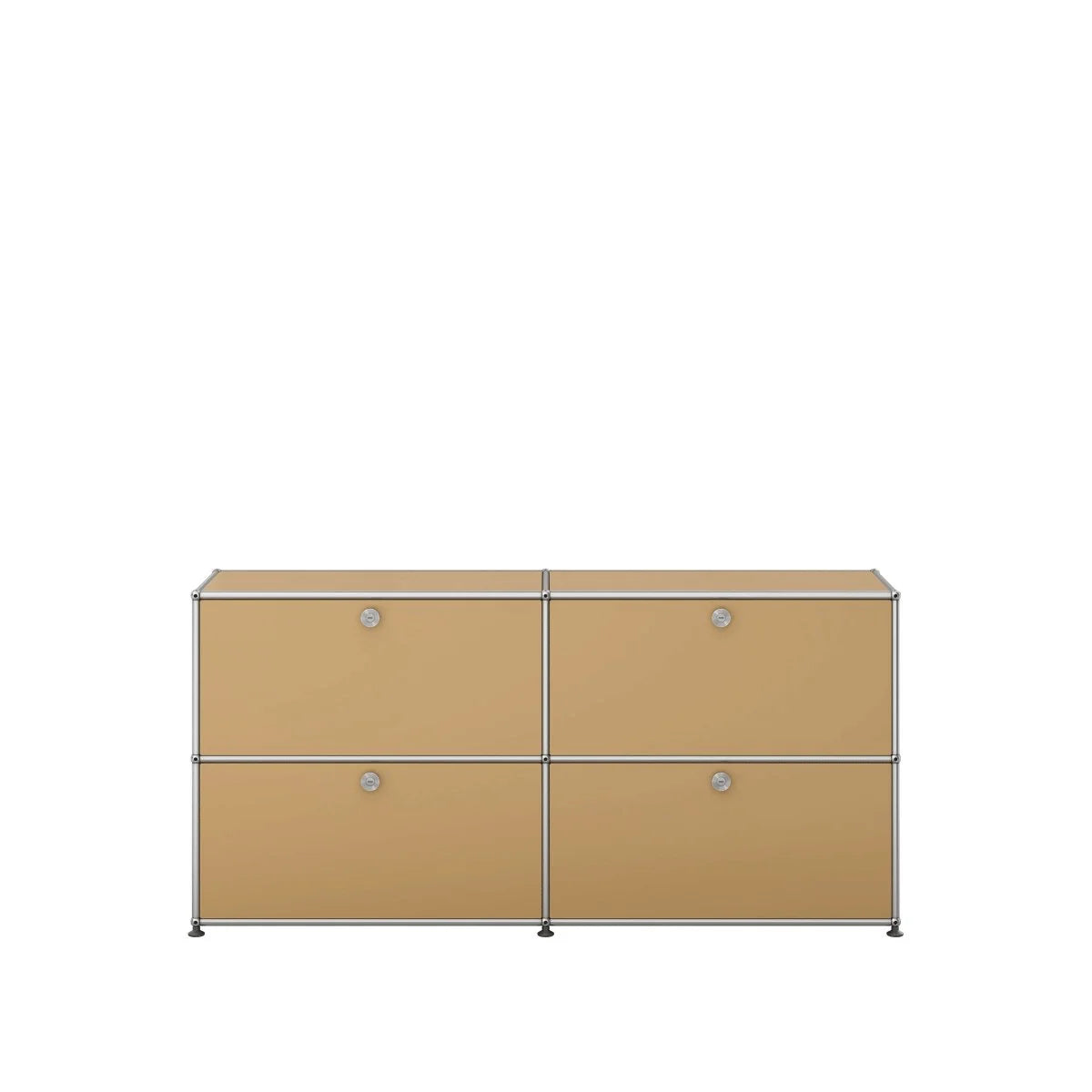 USM Haller Sideboard in Beige mit pulverbeschichtetem Metall und Klapptüren