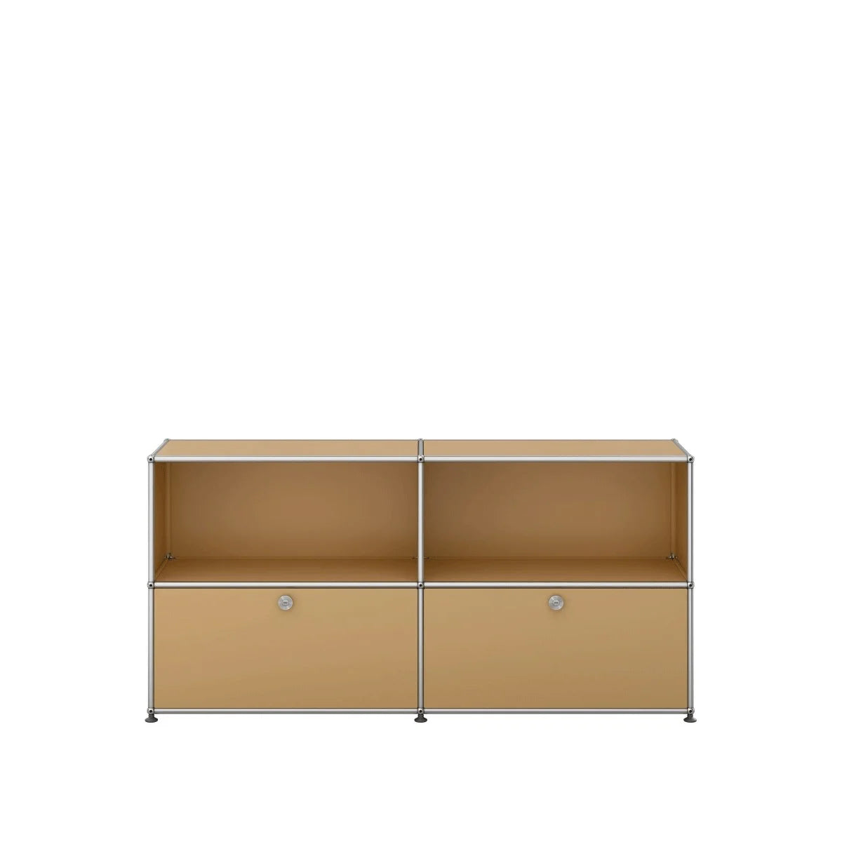 USM Haller Sideboard 2x2 in Beige – wohnliche Farbvariante, zwei Klapptüren, modular erweiterbar