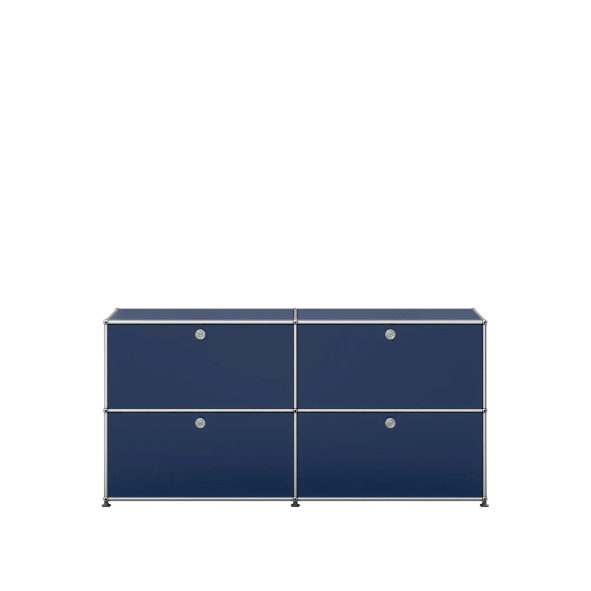 USM Haller Sideboard in Stahlblau mit vier Klapptüren im modernen Design