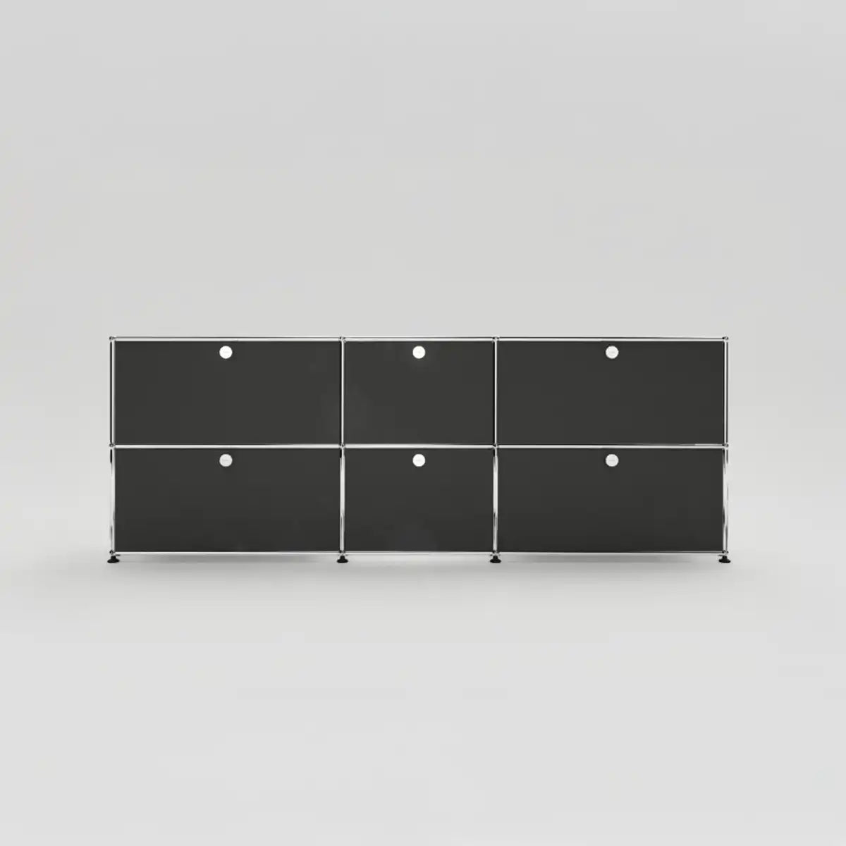 USM Haller Sideboard in Schwarz mit 6 Klapptüren, stilvoll und elegant