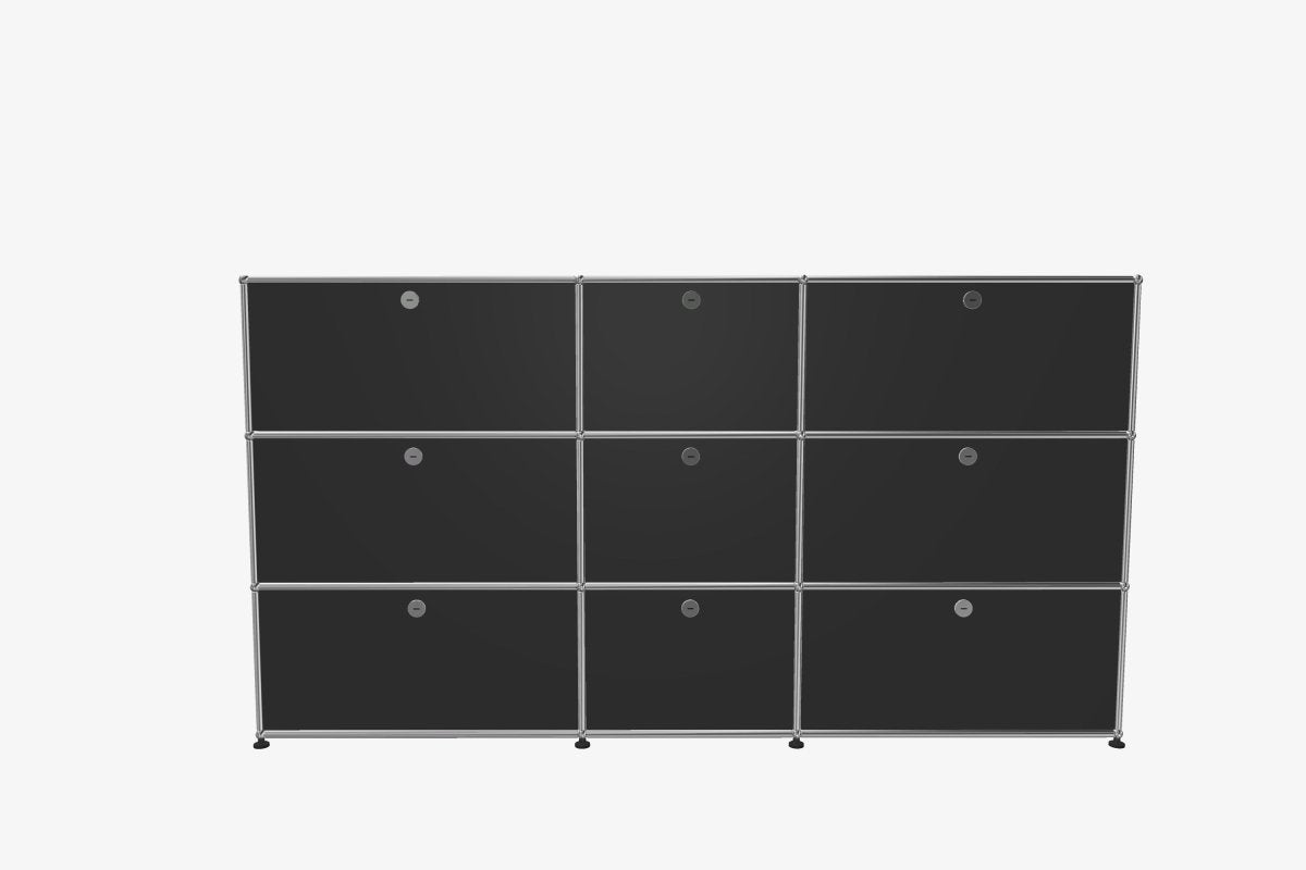 USM Haller Highboard 3 Breit / 3 Hoch / 9 Klapptüren, Mittig 50 cm