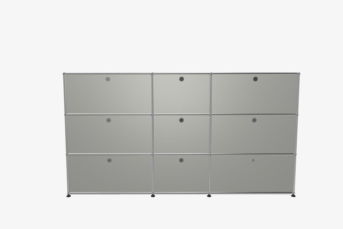 USM Haller Highboard 3 Breit / 3 Hoch / 9 Klapptüren, Mittig 50 cm