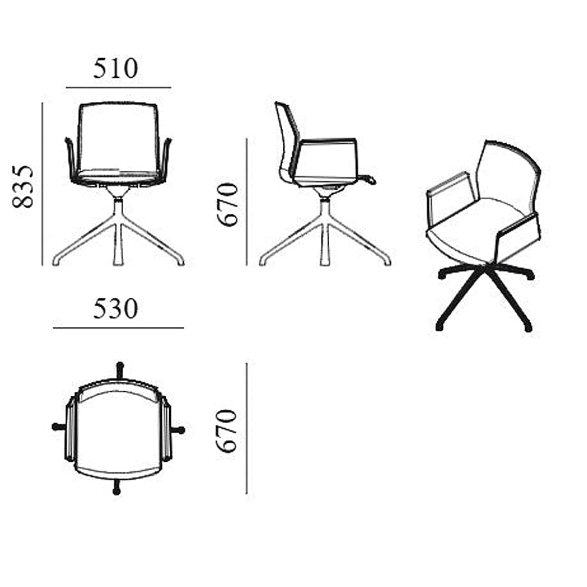 Kabi Armchair Swivel