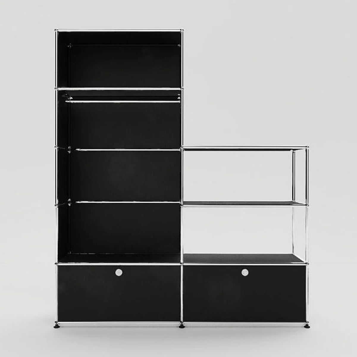 Elegante USM Haller Garderobe II in schwarz – funktionales Möbelstück mit flexiblem Stauraum