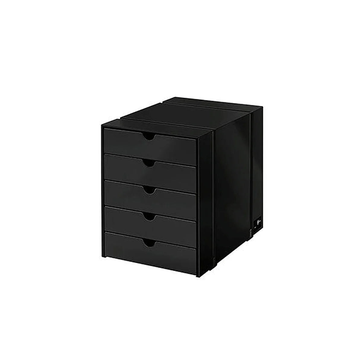 USM Inos Kasten-Set in Schwarz mit fünf Schubladen für Büroorganisation