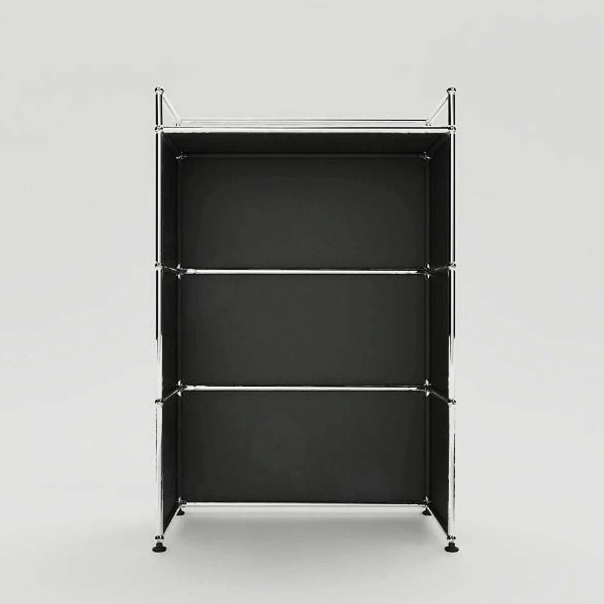 USM Haller Stehpult I in Anthrazit, detailreiche Frontansicht mit minimalistischer Formensprache