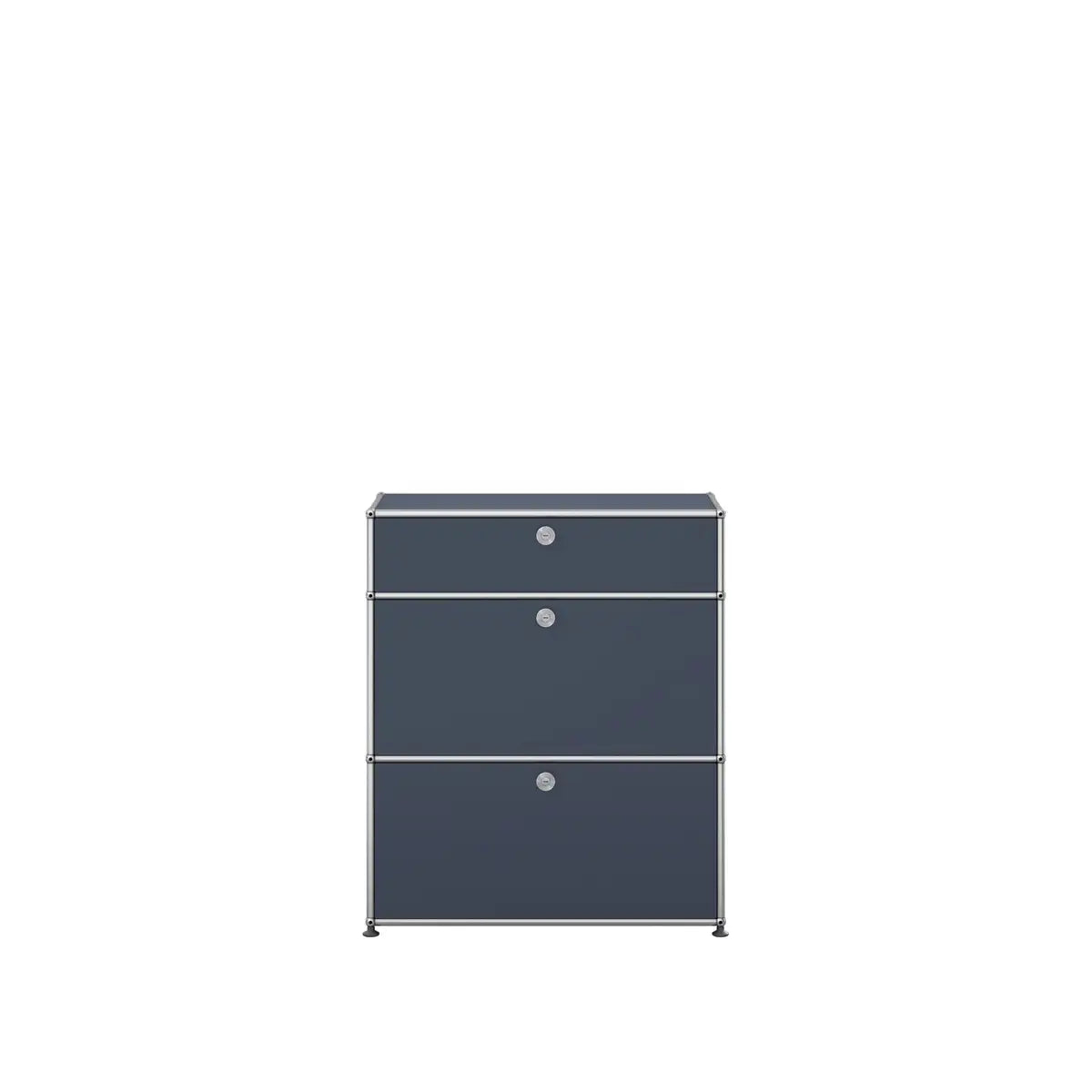USM Haller Sideboard in Anthrazit, kompakter Stauraum mit drei Klapptüren für Büro oder Zuhause