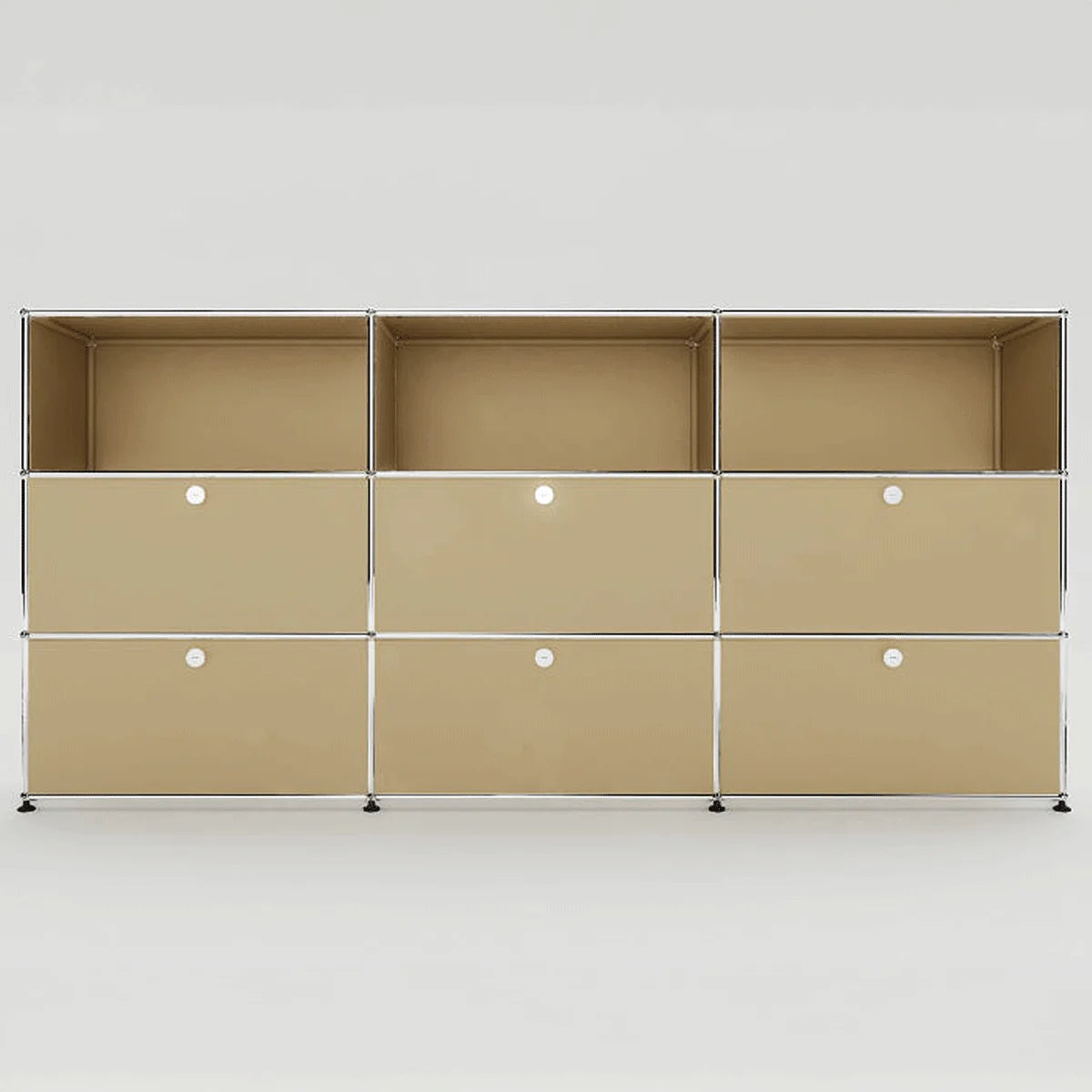 USM Haller Sideboard Beige, 3 breit 3 hoch – hochwertiges Metallmöbel mit Stauraum