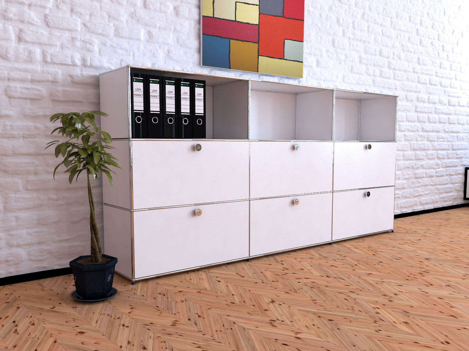 USM Haller Highboard 3 Breit / 3 Hoch / 6 Klapptüren