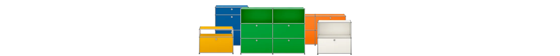 USM Haller Sideboards in verschiedenen Farben freigestellt