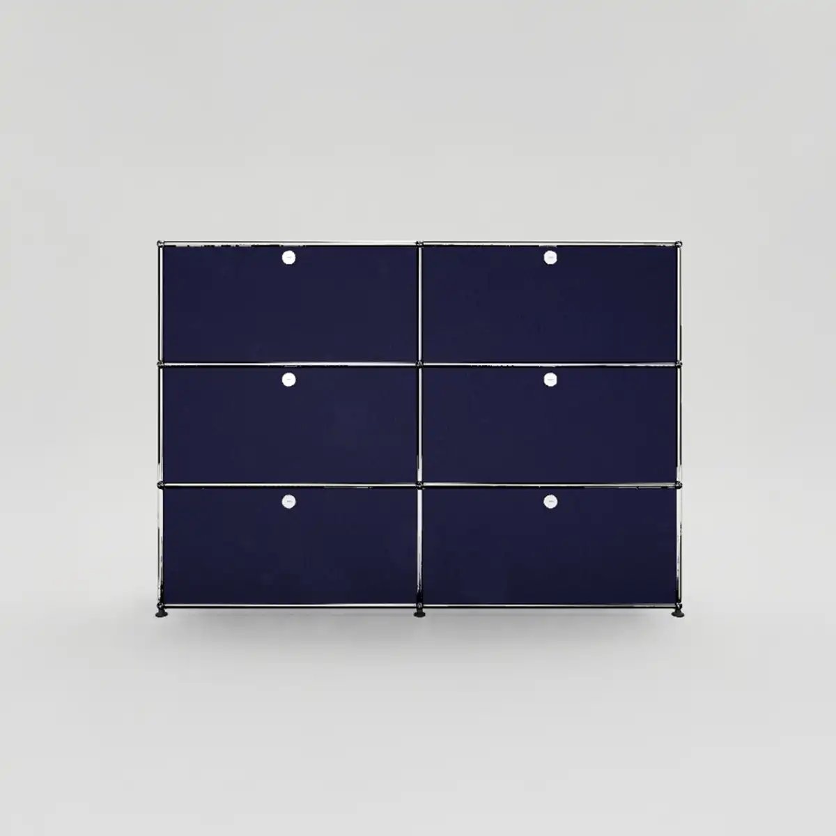 USM Haller Sideboard in blau mit 6 Klapptüren, klassisches Design für Wohnräume