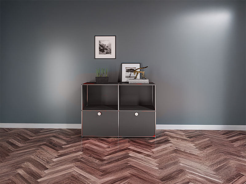 USM Haller Sideboard 2 x 50 cm Breit / 2 Hoch / 2 Klapptüren