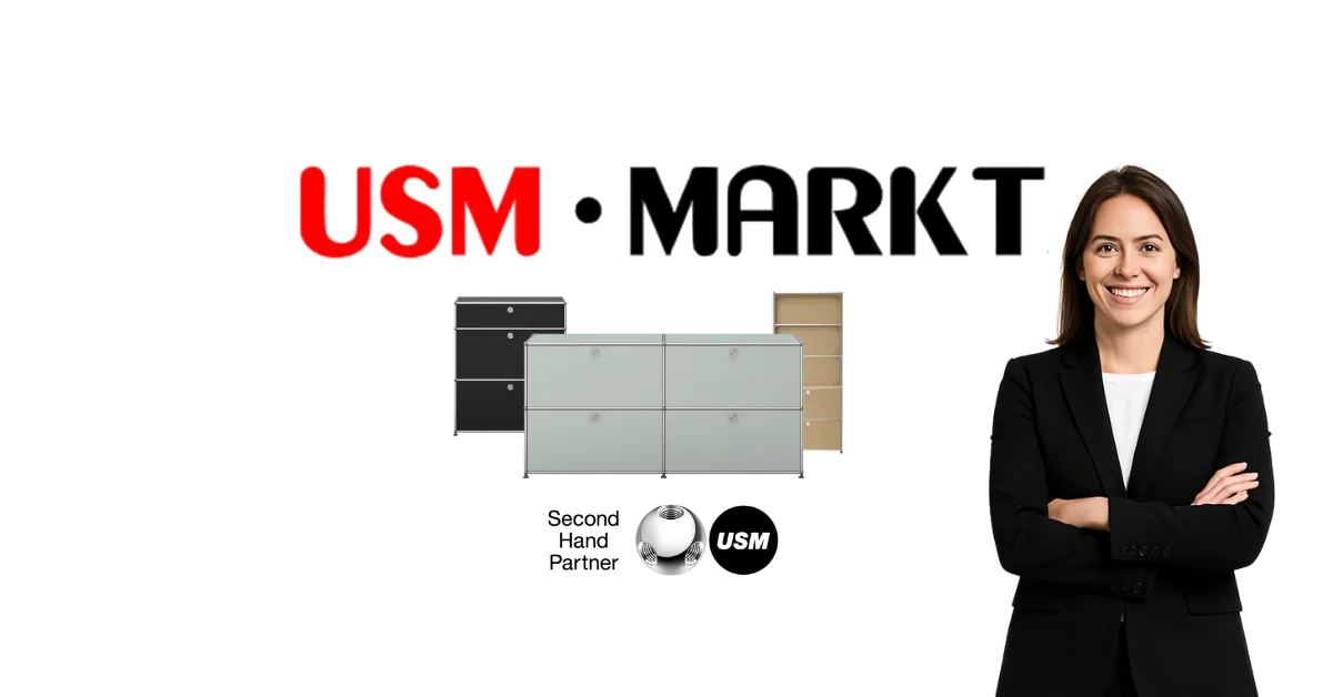Frau mit USM Haller Produkten