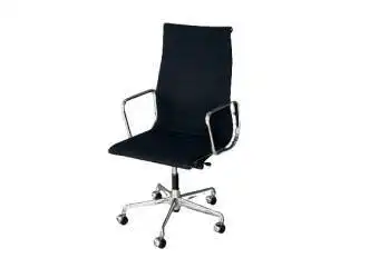 Vitra Charles & Ray Eames Alu Chair Mod. EA 119, hoher Rücken, Sitzbezug hopsak schwarz 