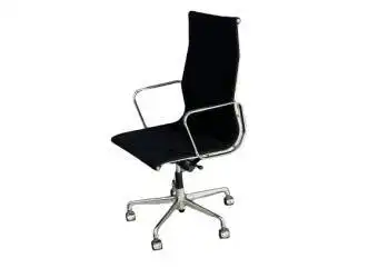 Vitra Charles & Ray Eames Alu Chair Mod. EA 119, hoher Rücken, Sitzbezug hopsak schwarz 